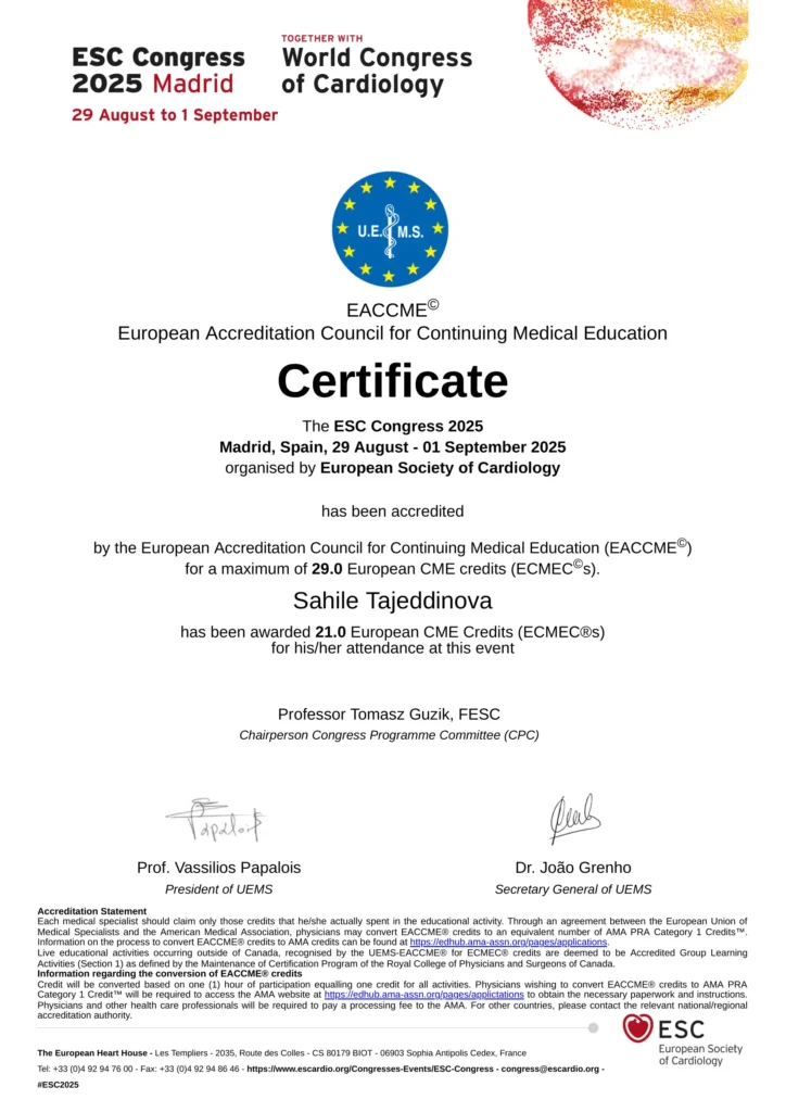 Kardioloq Sahilə Tacəddinova